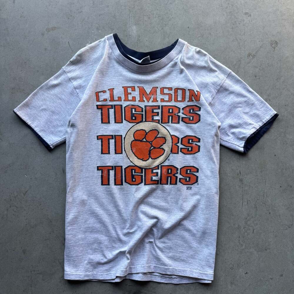 Vintage Clemson Tigers College Football Sports Graphic T shirt